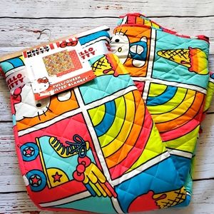 🆕️ SANRIO RARE QUEEN SIZE QUILTED HELLO KITTY BLANKET 💕